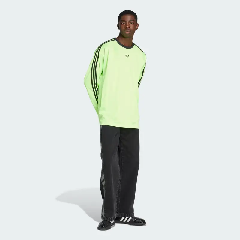 Maglia adidas Adicolor Jacquard a maniche lunghe Signal Green miniatura 3