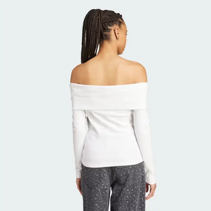 Maglia adidas Originals Off Shoulder White miniatura 2