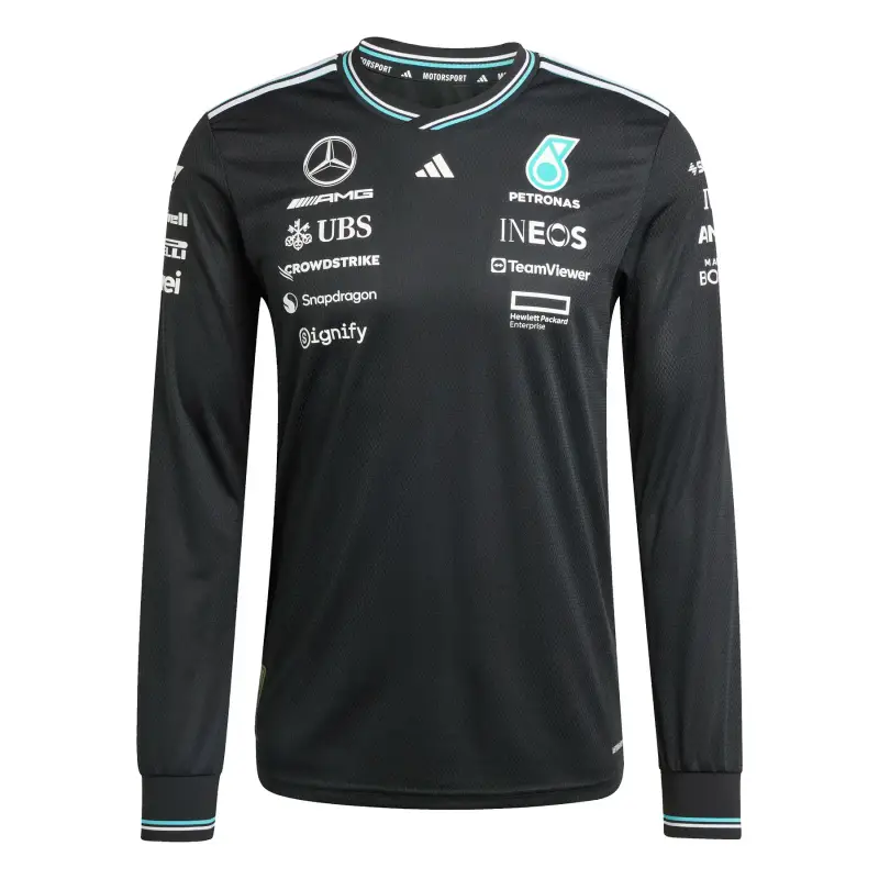 Maglia Autentica a maniche lunghe Mercedes AMG Petronas Formula One Team Driver Noir