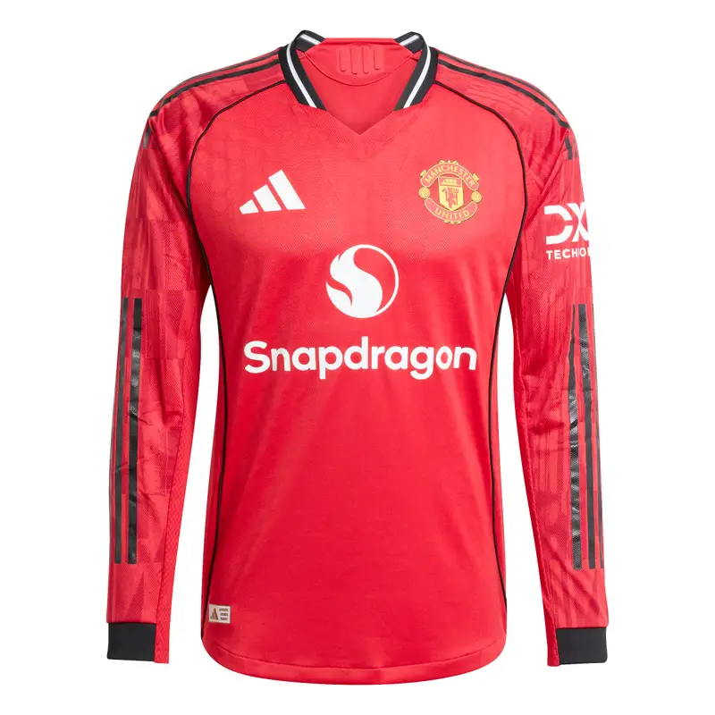 Maglia Casalinga Autentica a maniche lunghe Manchester United 2025/26 Rouge