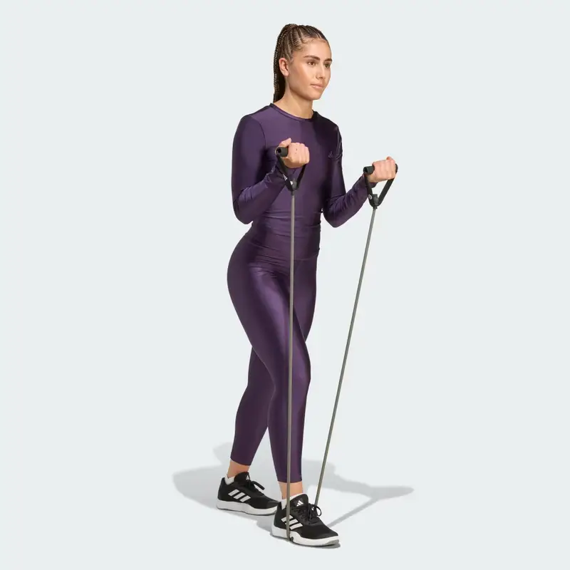 Maglia da allenamento a maniche lunghe brillante Essentials Aurora Plum miniatura 3