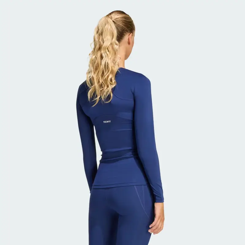 Maglia da allenamento TECHFIT Long Sleeve Dark Blue miniatura 2