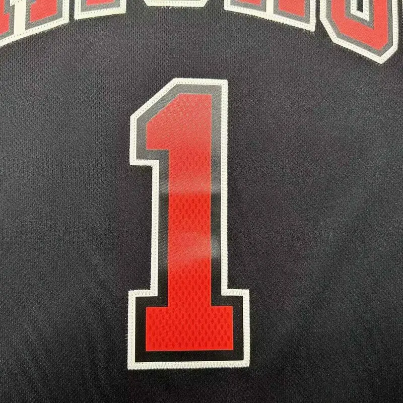 Maglia da basket Adidas Rose Bulls 1 Swingman Fan Edition Ricamata Unisex Maglie Nero L71688 2XL miniatura 4