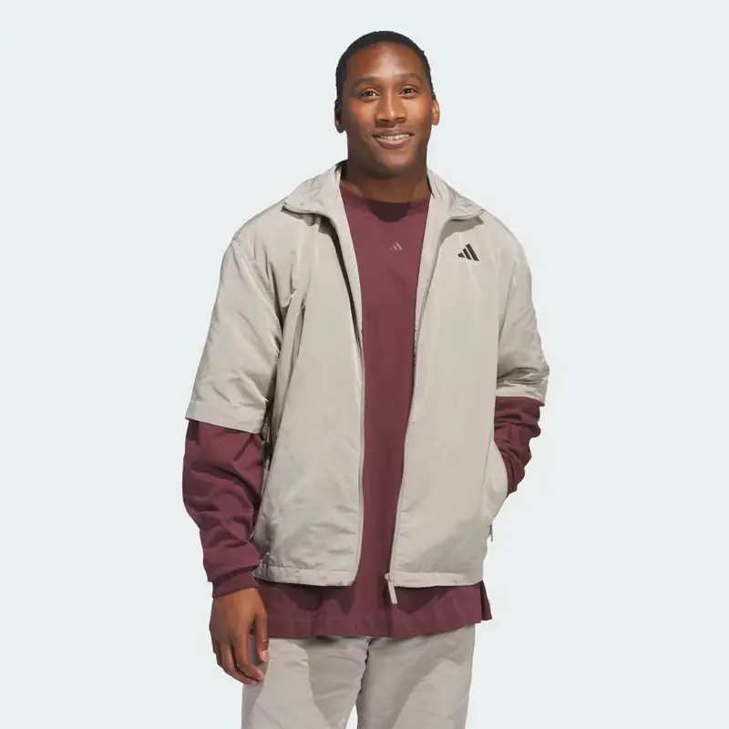 Maglia da riscaldamento con zip integrale Putty Beige miniatura 2