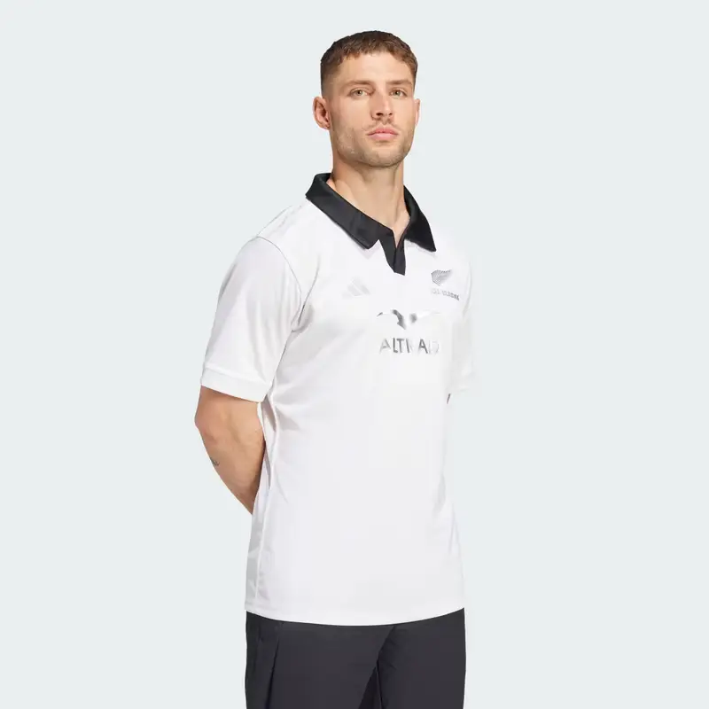 Maglia da rugby Short Sleeve All Blacks White miniatura 3
