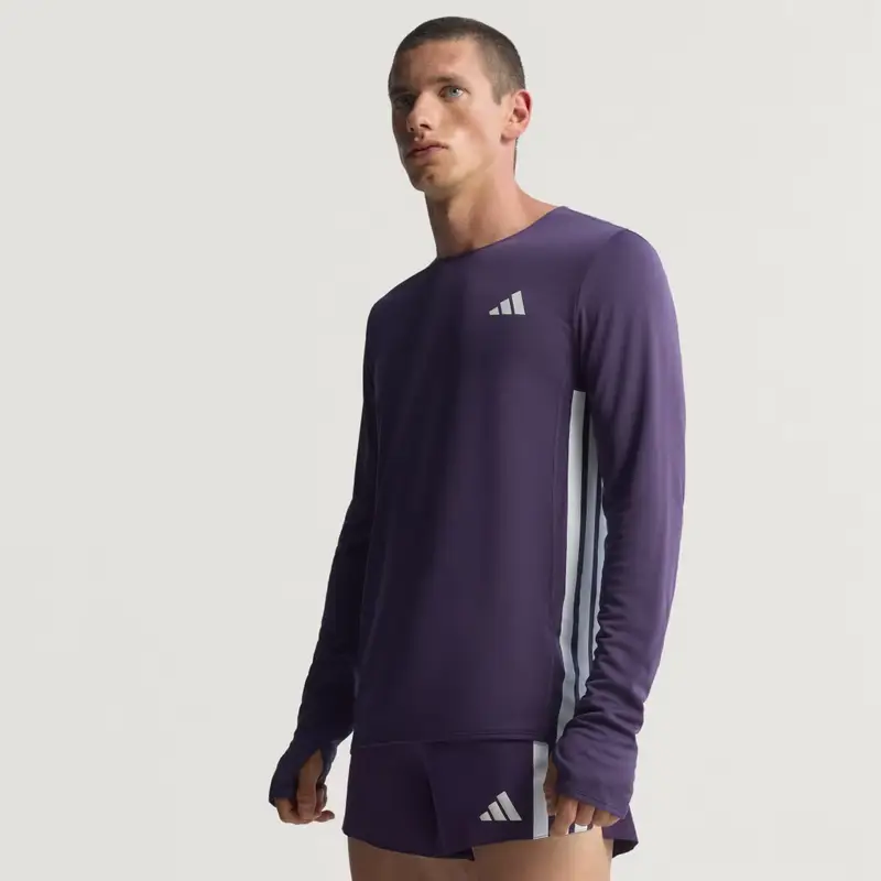 Maglia da running adizero Long Sleeve Aurora Plum miniatura 3