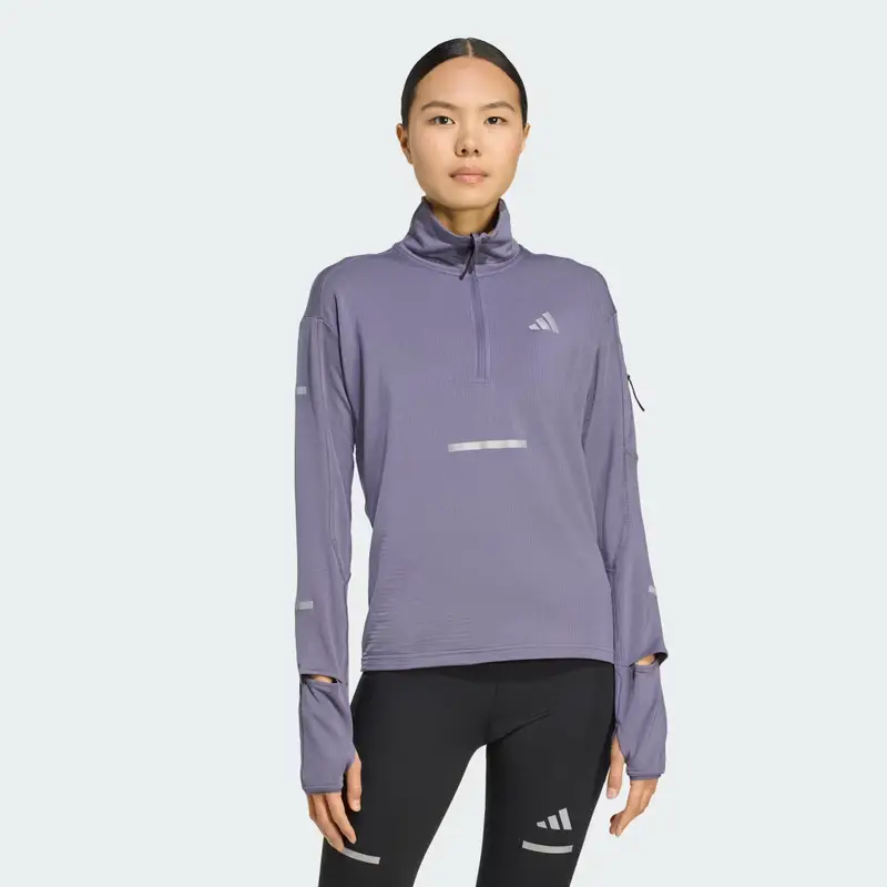 Maglia da running con mezza zip Adi365 CLIMAWARM+ Preloved Violet