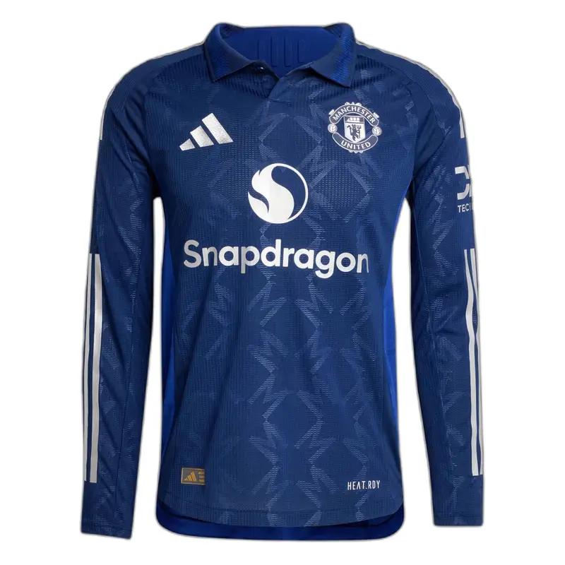 Maglia gara Away ufficiale a maniche lunghe Manchester United 2024/25 Bleu