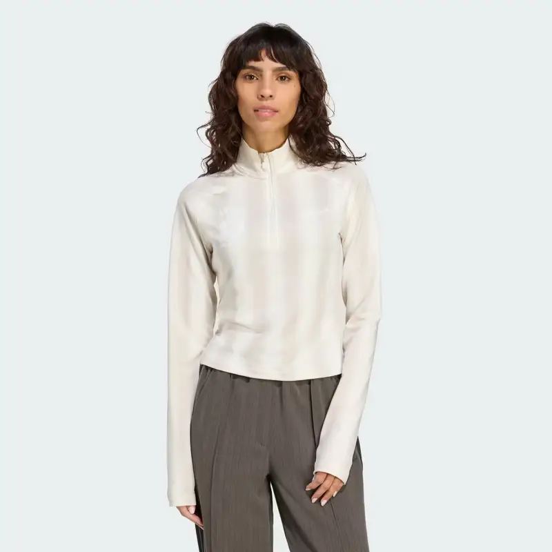 Maglia Half-Zip Graphic Football Long-Sleeve Off White