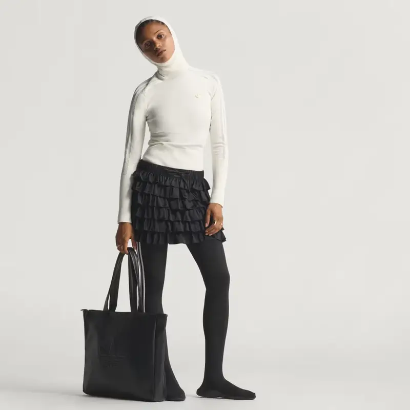 Maglia Lavorata a Maglia con Cappuccio e Maniche Lunghe Off White miniatura 3