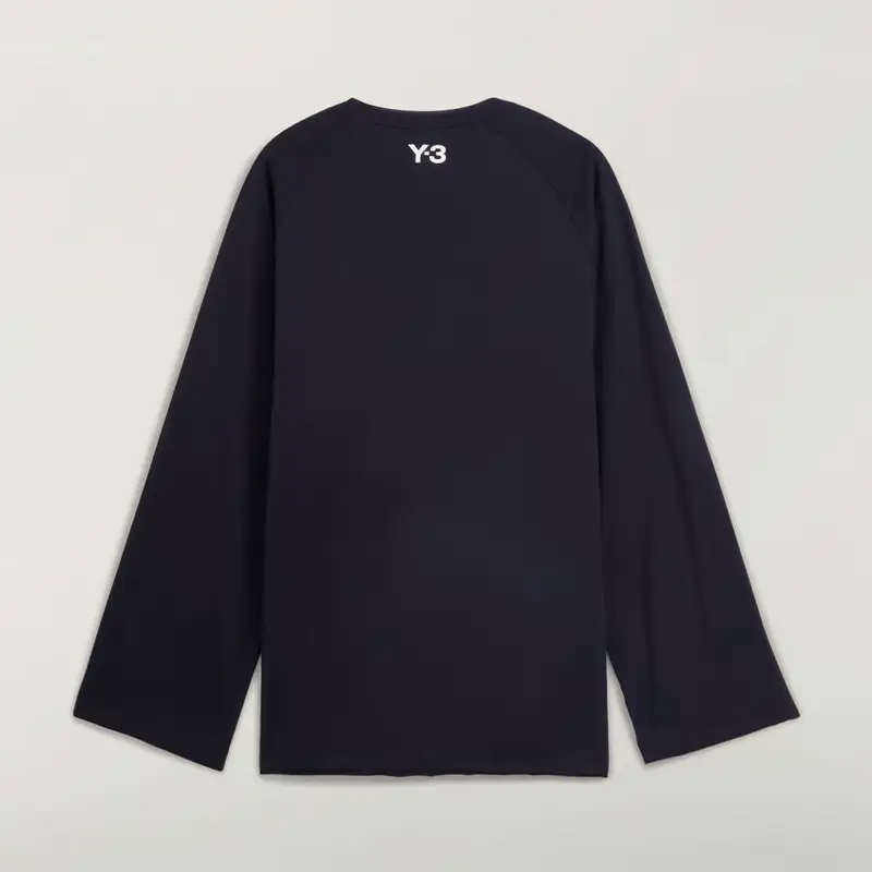 MAGLIA LONG-SLEEVE Y-3 RAW EDGE 3-STRIPES Black miniatura 2