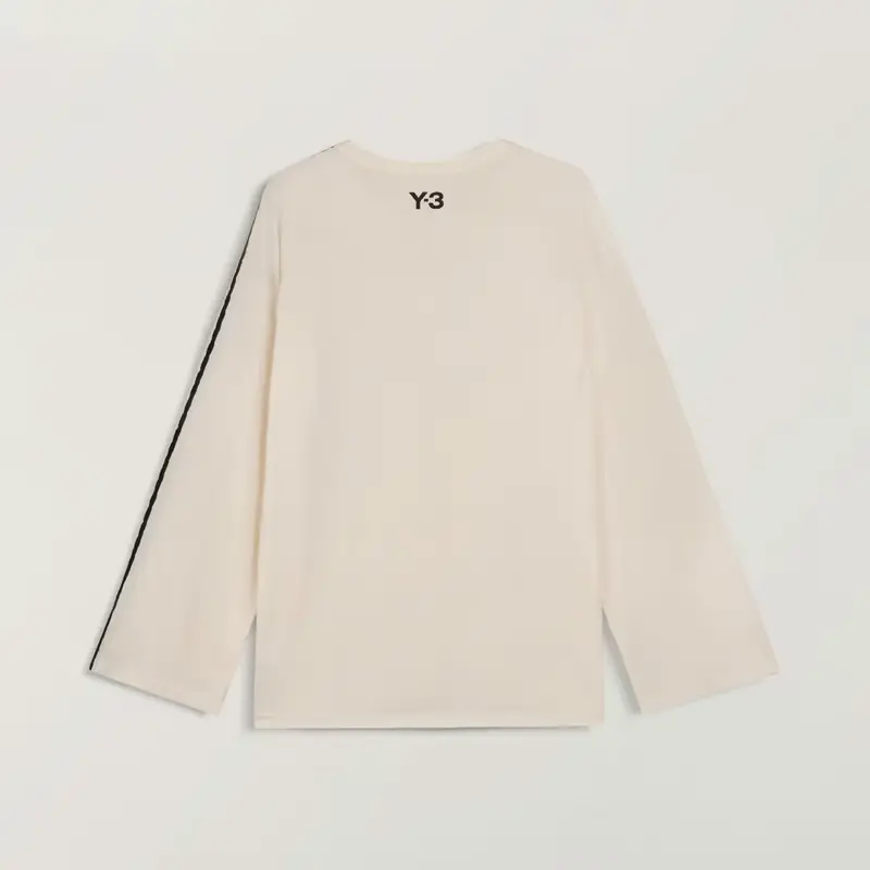 MAGLIA LONG-SLEEVE Y-3 RAW EDGE 3-STRIPES Chalk White miniatura 2