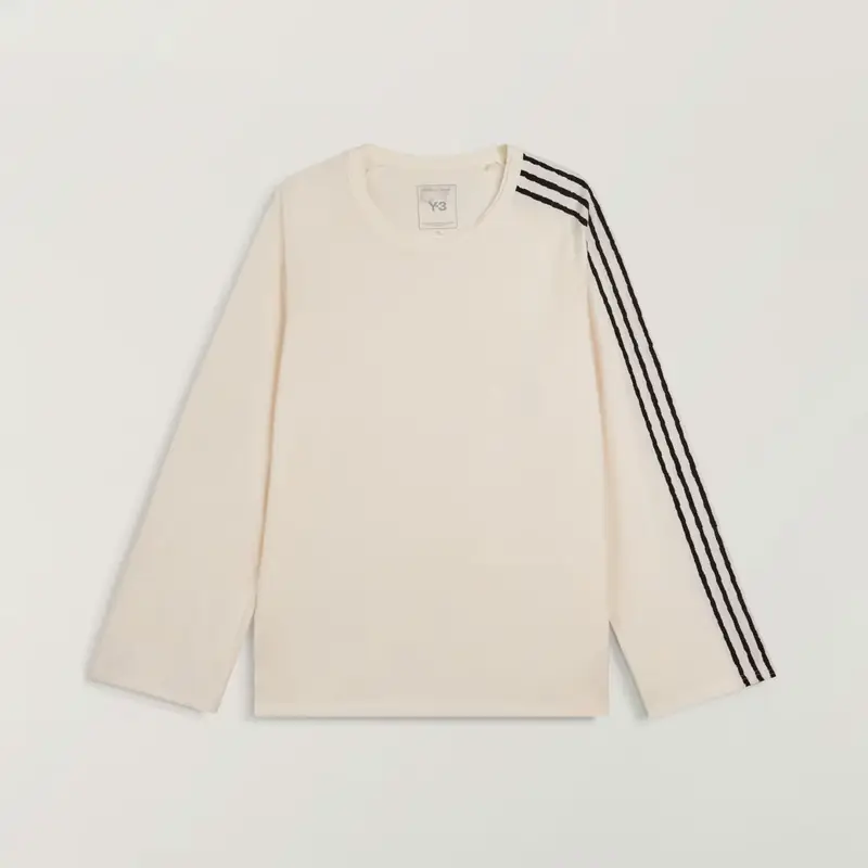 MAGLIA LONG-SLEEVE Y-3 RAW EDGE 3-STRIPES Chalk White