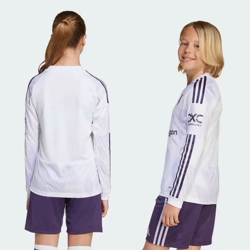 Maglia Manica Lunga Away Manchester United 25/26 Bambini White miniatura 2