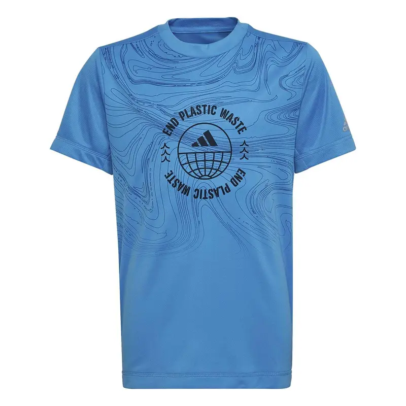 Maglia per bambini adidas Aeroready Run for the Oceans Bleu