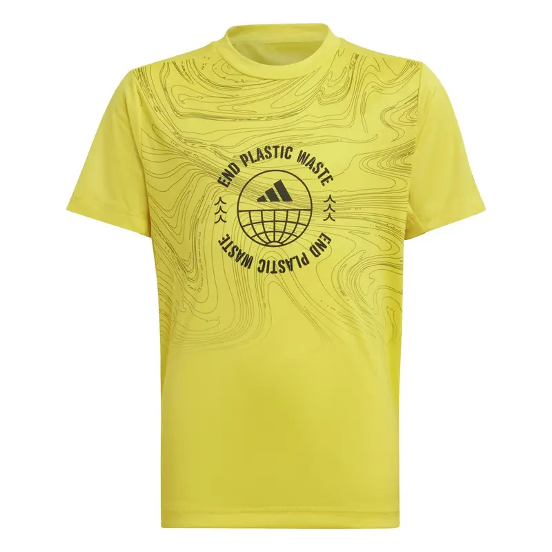 Maglia per bambini adidas Aeroready Run for the Oceans Jaune