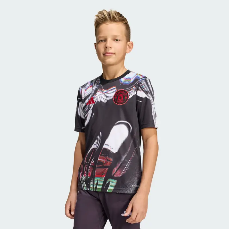 Maglia Pre-Match Manchester United 25/26 Bambini Black