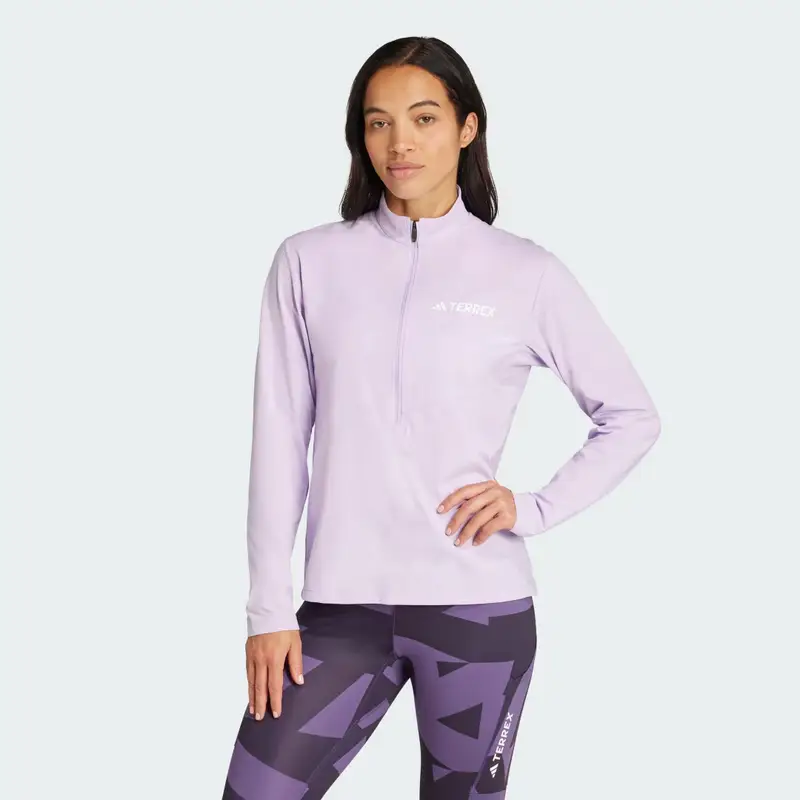 Maglia Terrex Multi Climacool 1/2 Zip a maniche lunghe Powder Plum