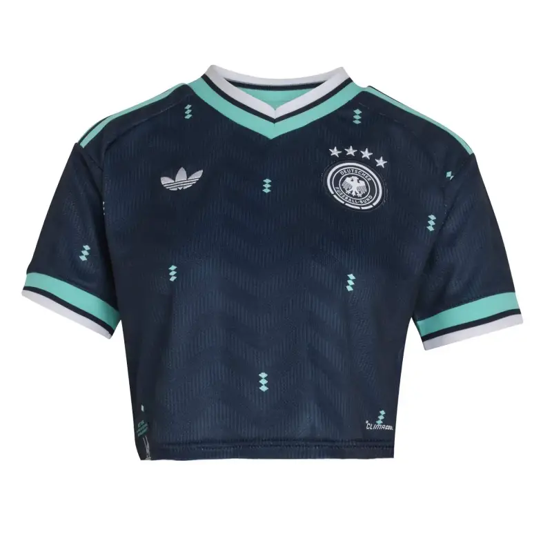 Maglia Trasferta cropped donna Germania Coupe du Monde 2026 Bleu