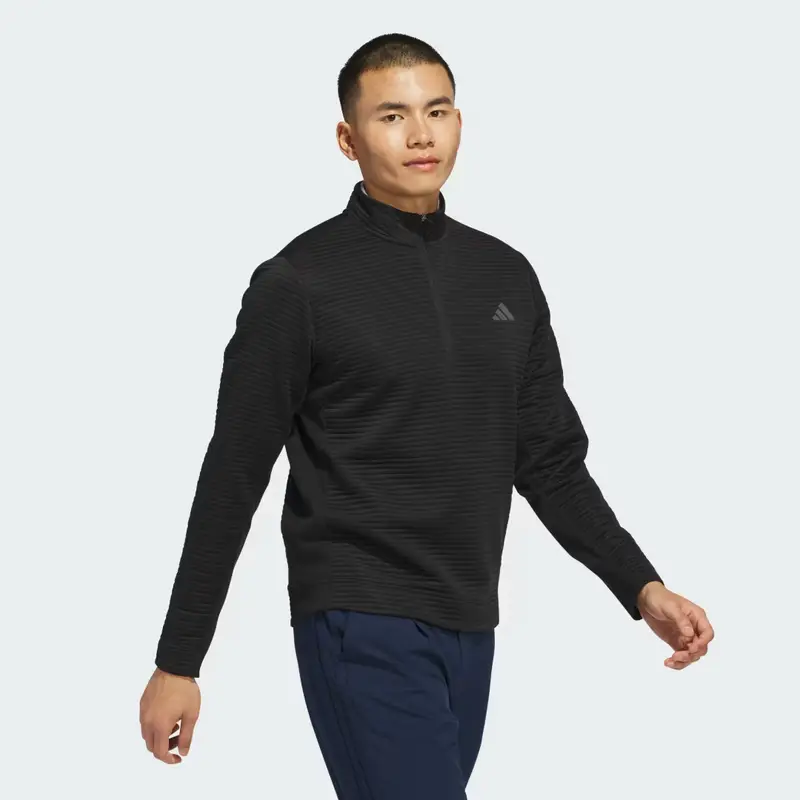 Maglia Ultimate365 Dwr Textured Quarter Zip Black miniatura 3
