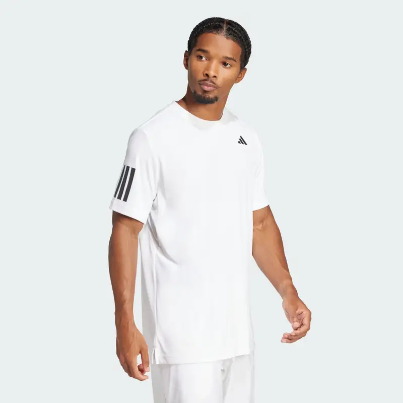Maglietta Club Tennis Climacool 3-Stripes White miniatura 3