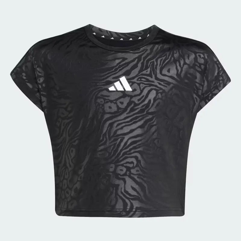 Maglietta corta con stampa animalier per tutti gli sport Black miniatura 4