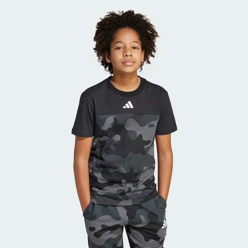 Maglietta Essentials Stagionale Camo Cotone Bambini Black