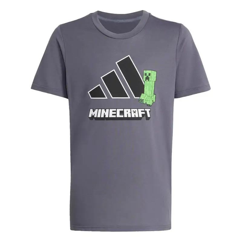 Maglietta Palestra Minecraft Logo Nero Bambino 9-10 Anni