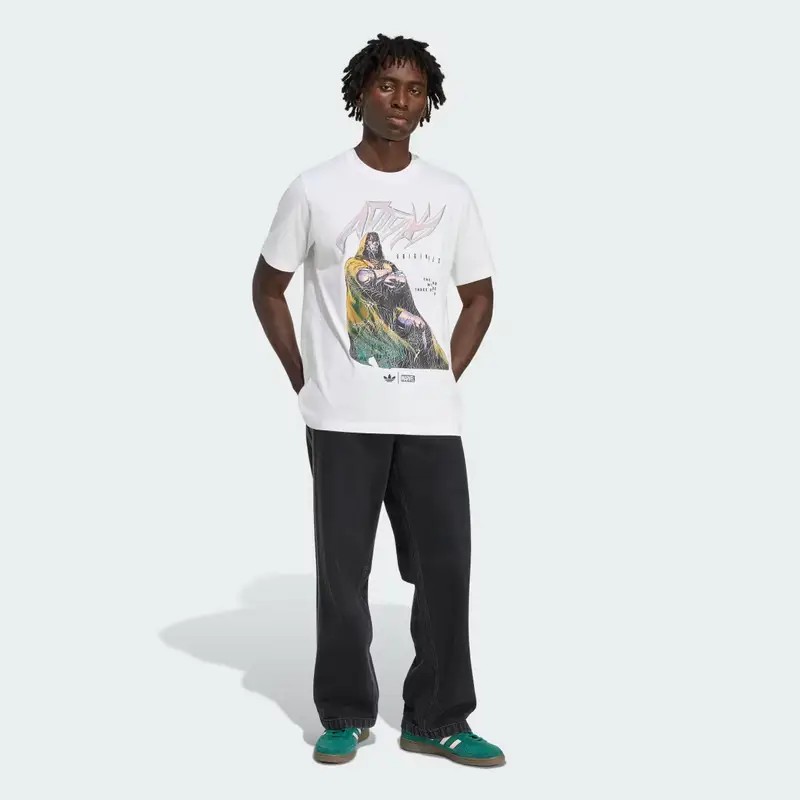Maglietta Scollo Loose Uomo Adidas Marvel Doom White miniatura 3