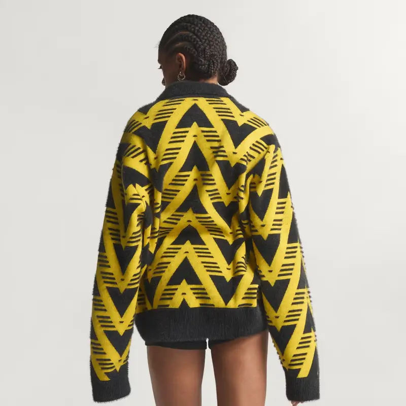 MAGLIONE A MEZZA ZIP LAVORATO A MAGLIA Eqt Yellow miniatura 2