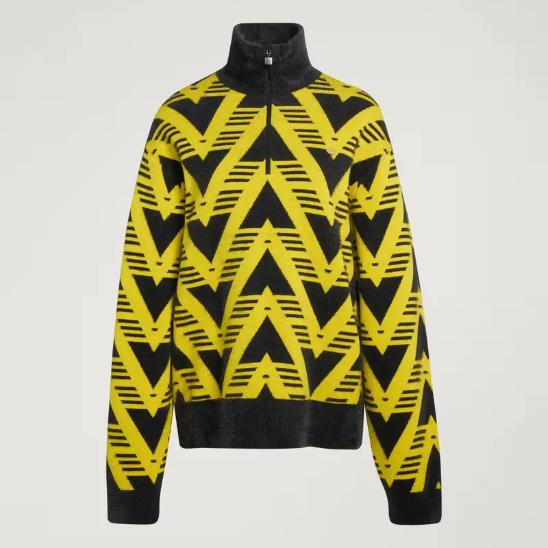 MAGLIONE A MEZZA ZIP LAVORATO A MAGLIA Eqt Yellow miniatura 4