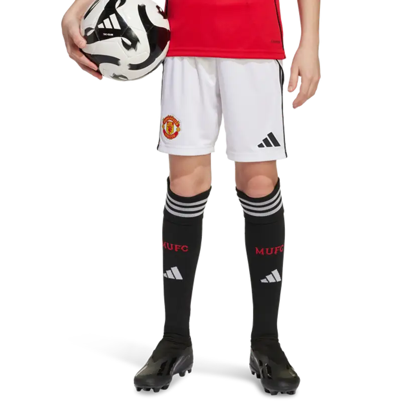 Adidas Manchester United 25/26 Home Shorts unisex Pantaloncini - Bianco - Poly Mesh - Foot Locker