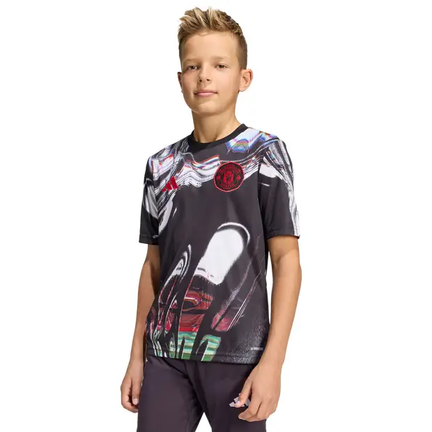 Manchester United 25/26 Pre Match Jersey Bambini - Maglie/Repliche Nero - Mesh Black