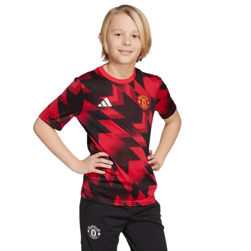 Adidas Manchester United 25/26 Pre-match unisex Maglie/Repliche - Rosso - Poly Mesh - Foot Locker