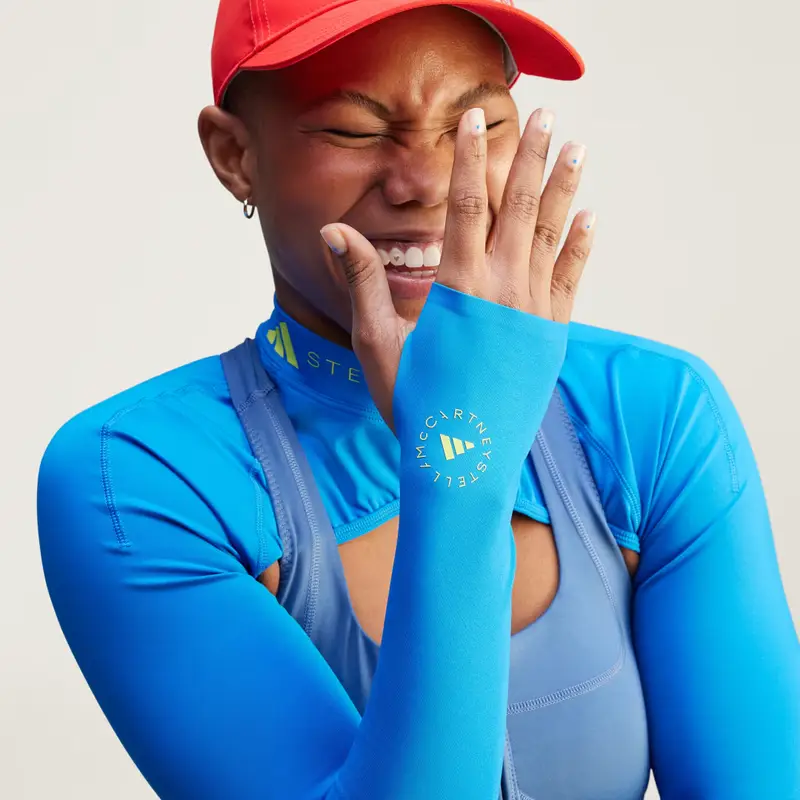 Maniche adidas by Stella McCartney Mock Neck Bahia Blue miniatura 3