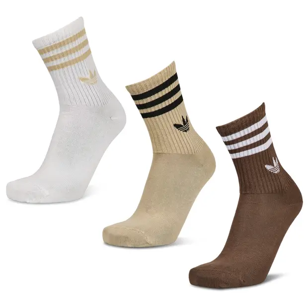 Mid Cut Crew 3 Pack Unisex - Calze Beige