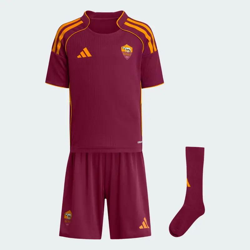 Mini Kit Home 25/26 Kids AS Roma Legacy Burgundy