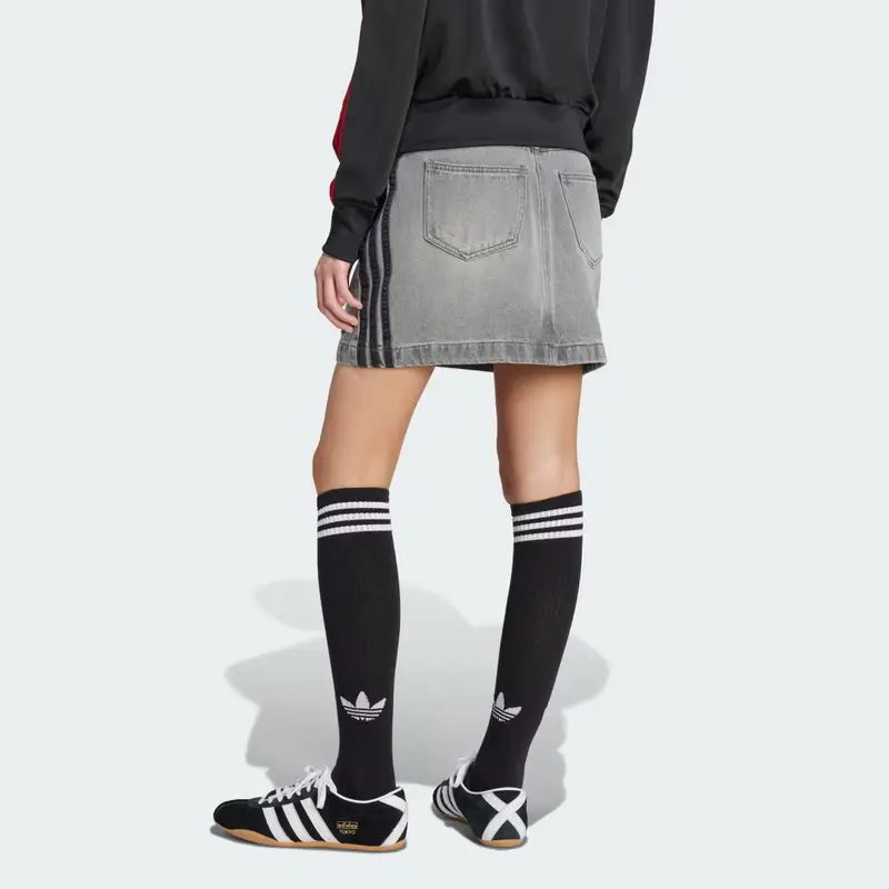 Minigonna adicolor 3-Stripes Denim Washed Grey Denim miniatura 2