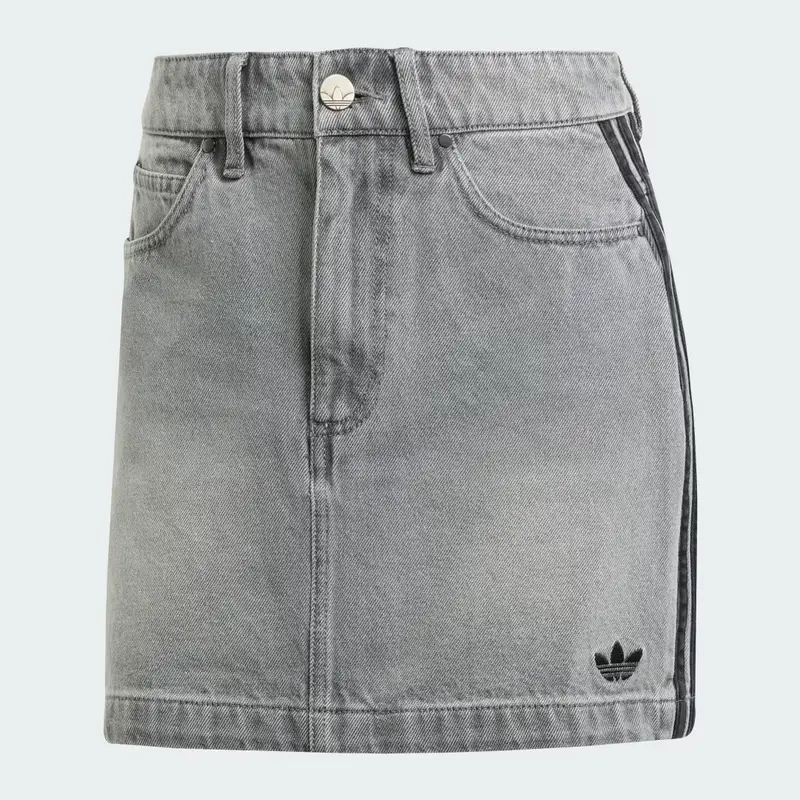 Minigonna adicolor 3-Stripes Denim Washed Grey Denim miniatura 4