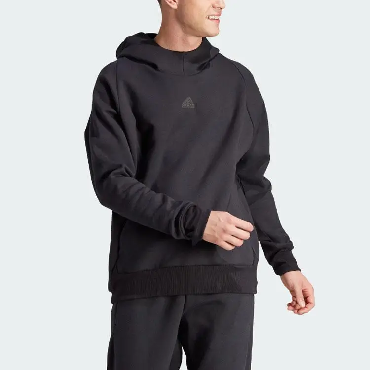 Nuovo Z.N.E.. Felpa Premium con Logo Monocolore, Asciugatura Rapida, Casual, Vestibilità Ampia da Uomo Nera IN5115 XS miniatura 3