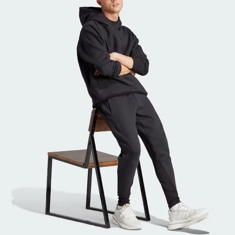 Nuovo Z N E Felpa Premium con Logo Monocolore, Asciugatura Rapida, Casual, Vestibilità Ampia da Uomo Nera IN5115 XXL miniatura 4