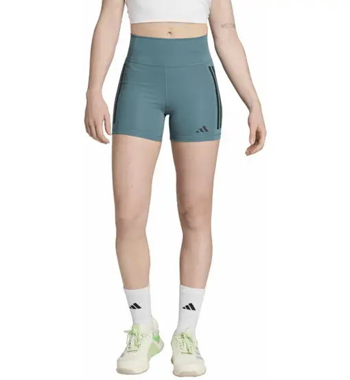 Optime 3 Stripes 1/4 W - pantaloni fitness - donna Green