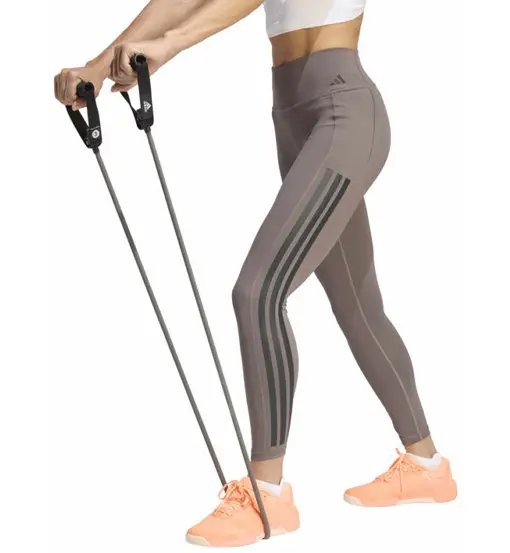 Optime Workout 3 Stripes 7/8 W - leggings fitness - donna Dark Violet