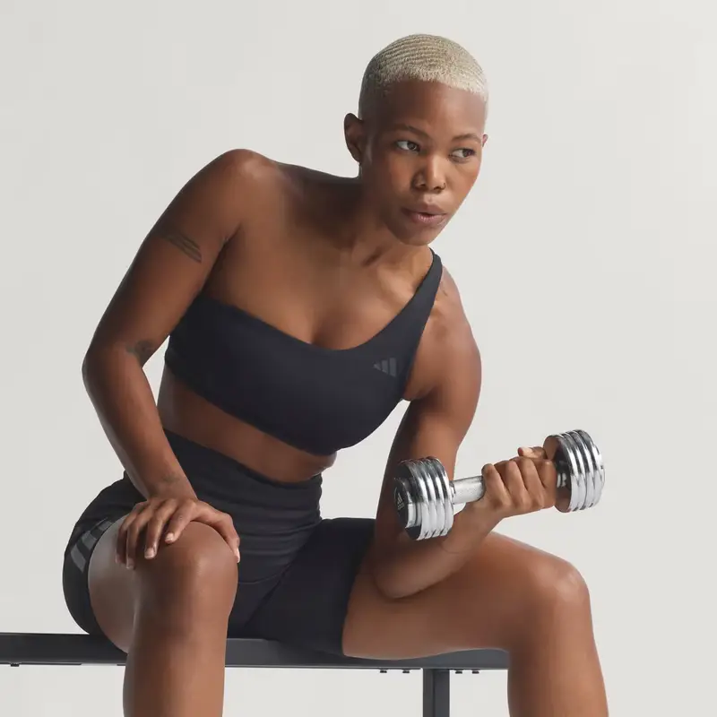 Optime Workout Reggiseno monospalla a sostegno leggero Black