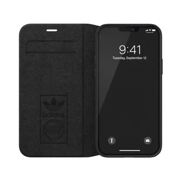 Adidas Custodia a Libro PU per iPhone 12/12 Pro Bianco e Nero miniatura 3