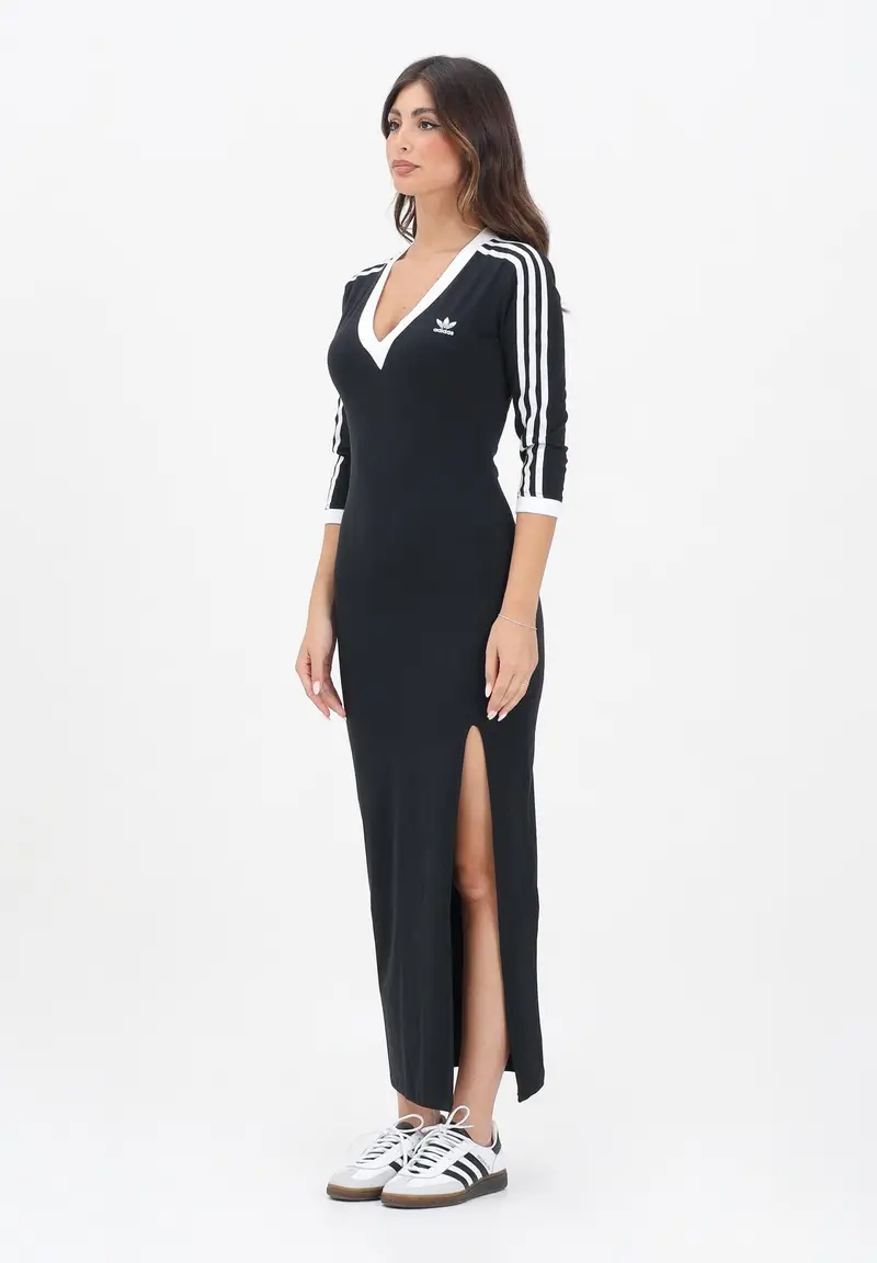 ADIDAS ORIGINALS Abito lungo adicolor Classics 3-Stripes nero da donna