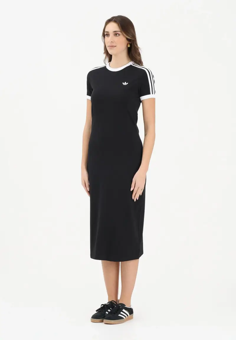 Abito midi 3 STRIPES nero da donna