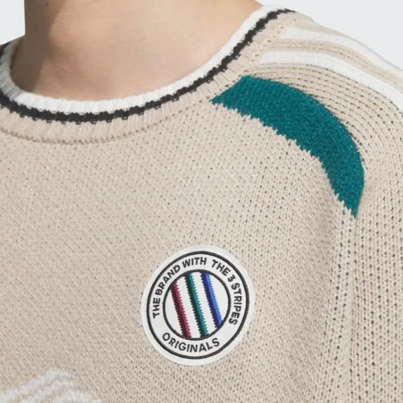 Originals Adicolor Adi Crew Neck Letter Pullover Sweater Unisex Sweater Light-Brown JL8363 L miniatura 5