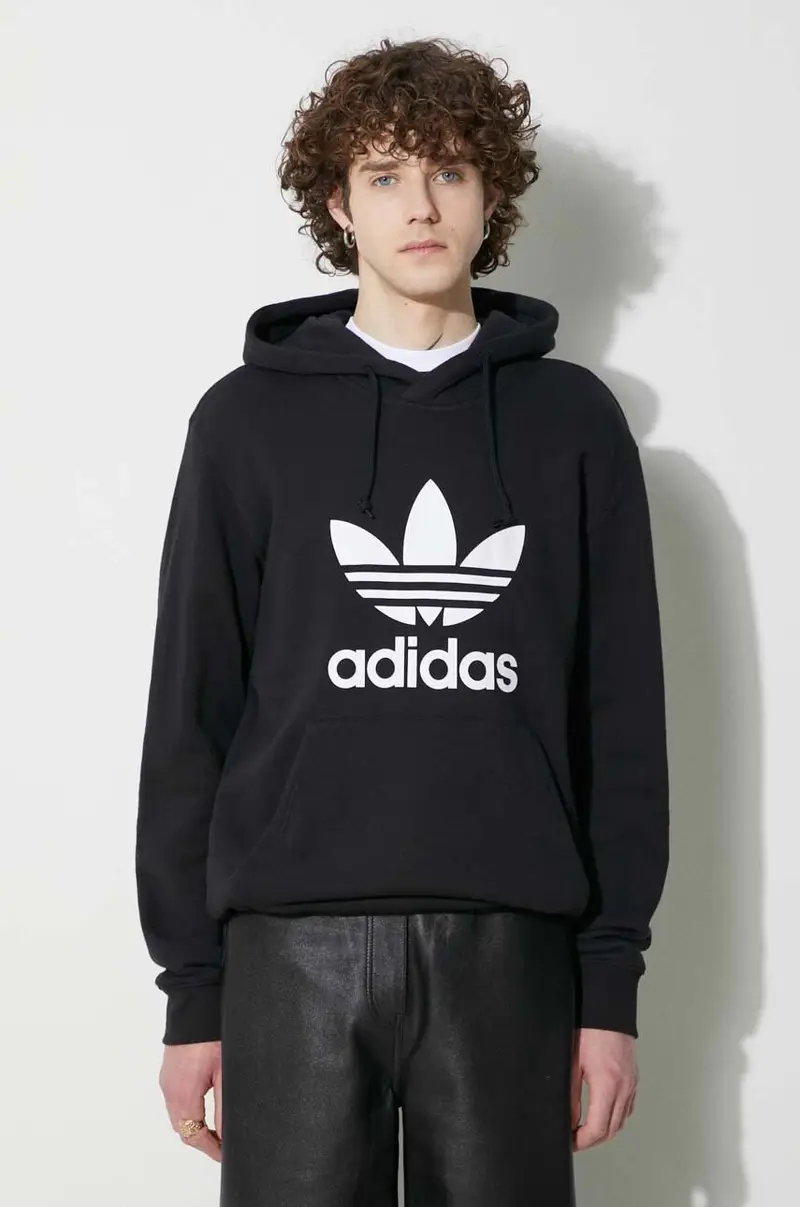 adidas Adicolor Classics Trefoil Hoodie Black/White IM4489 Nero