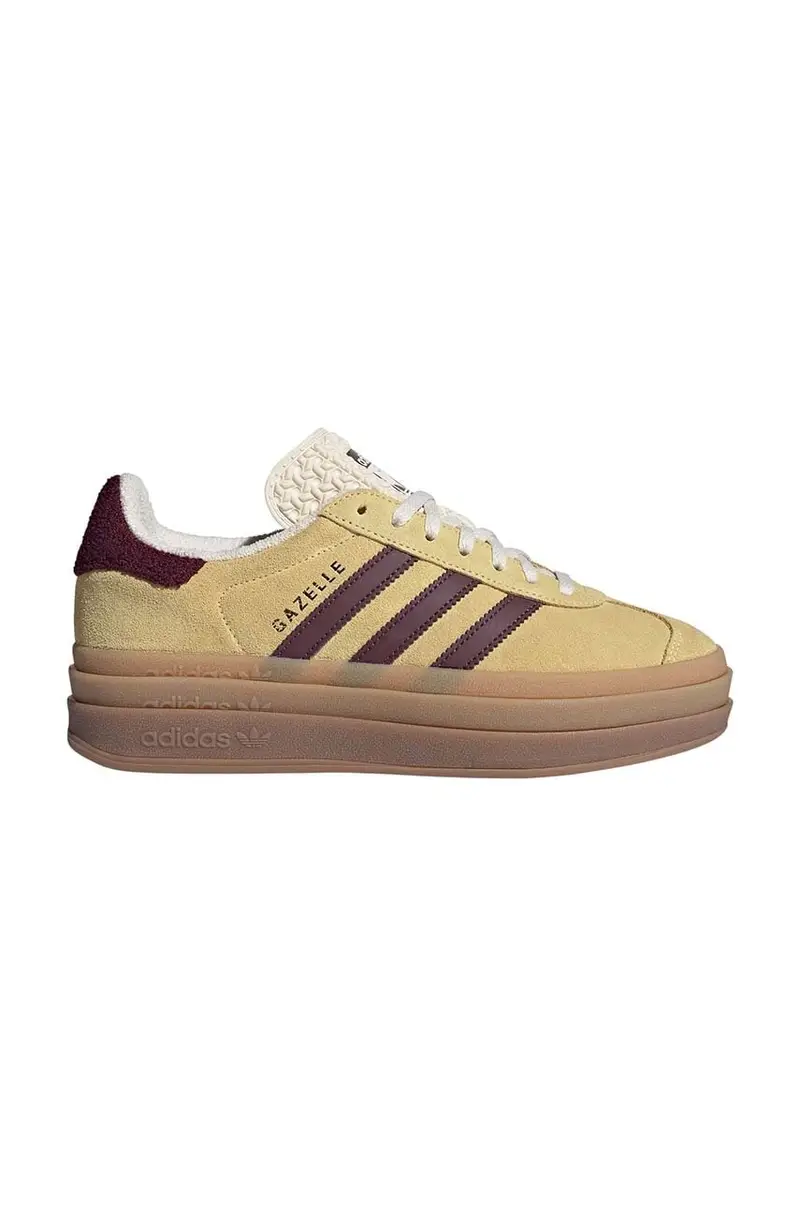 adidas Gazelle Bold Almost Yellow / Maroon / Wonder White IF5937 Giallo